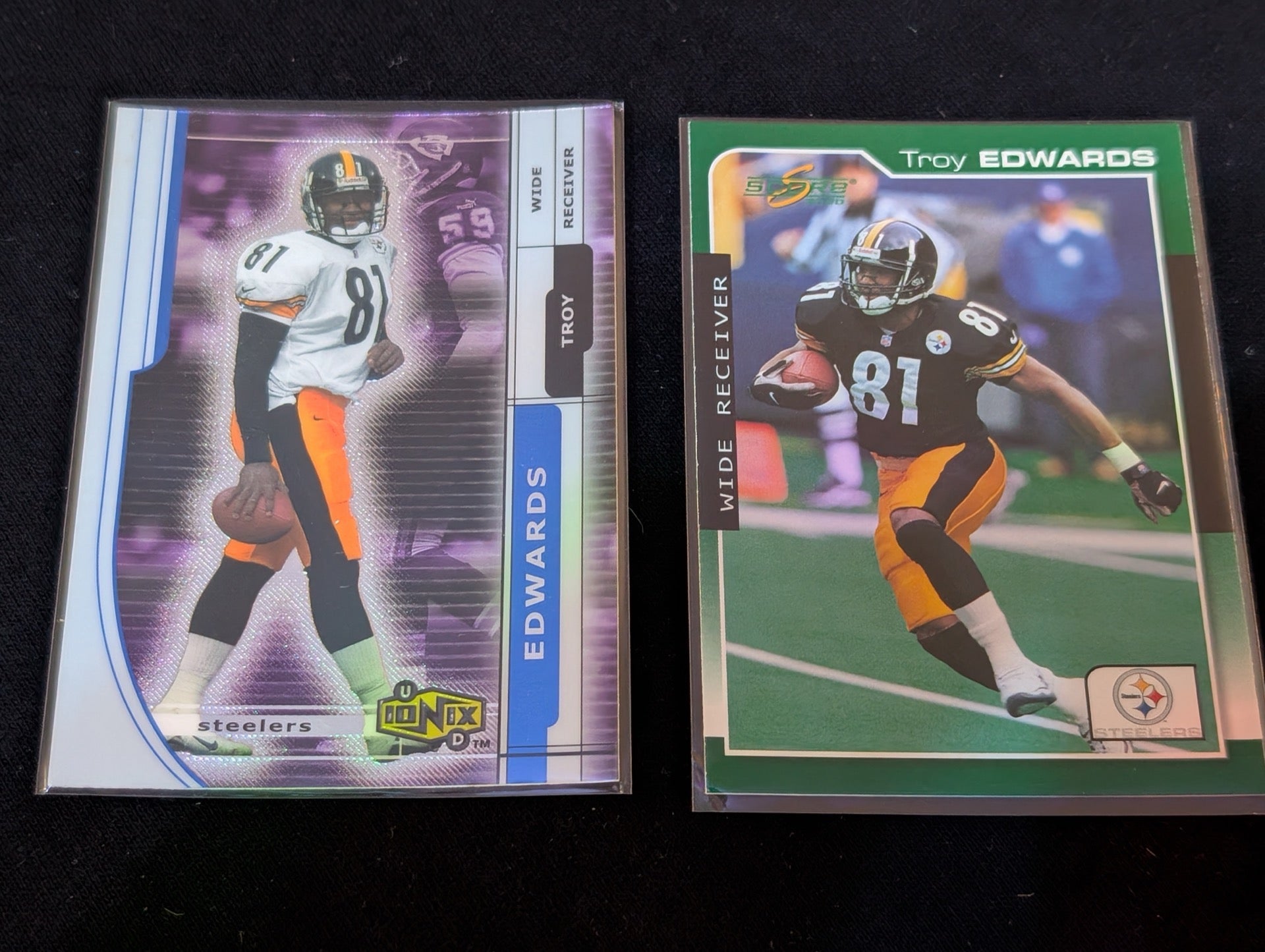 Troy Edwards Steelers WR Lot (2) 2002 Score & Donruss Ionix 1st Round Pick