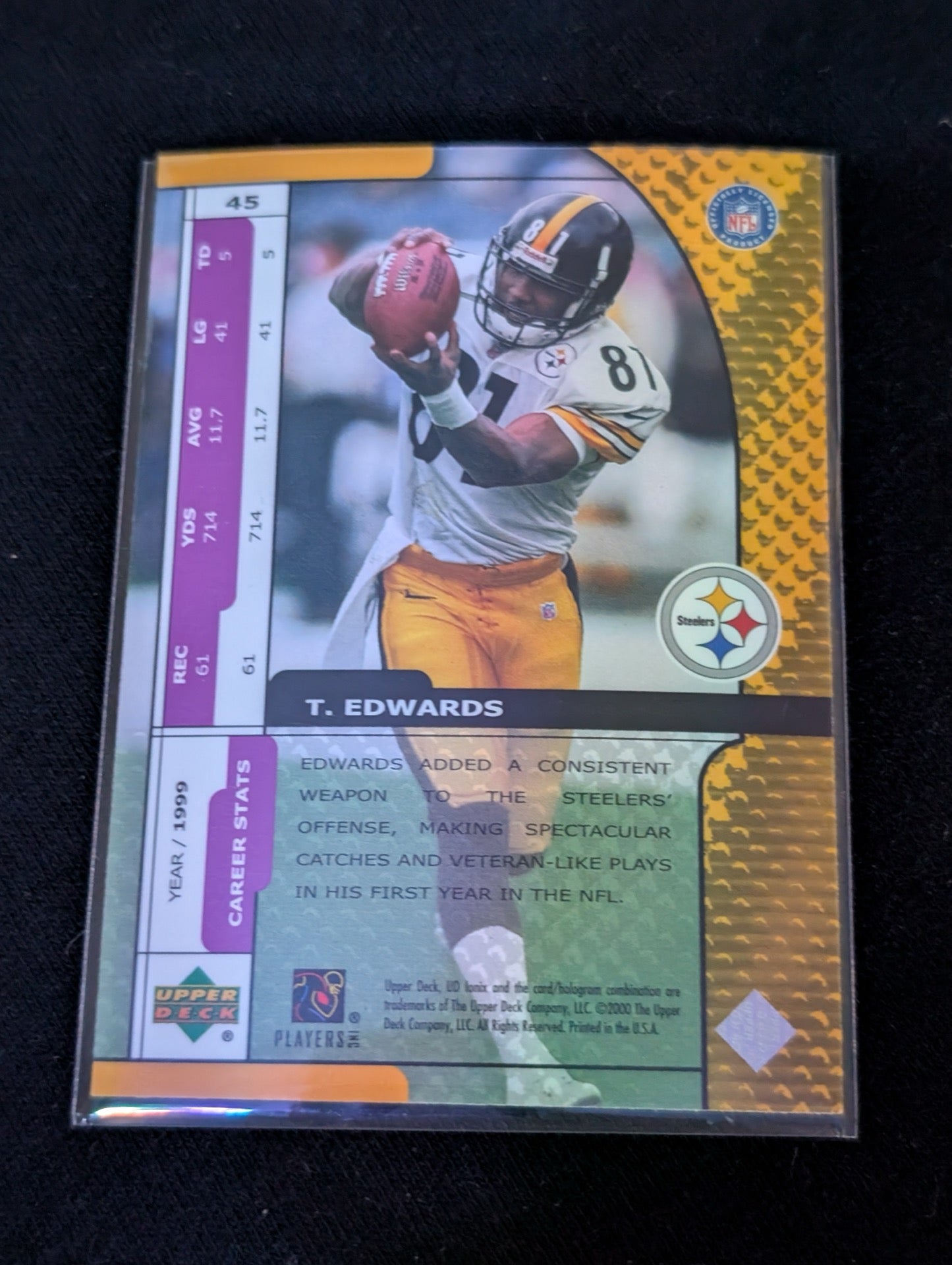 Troy Edwards Steelers WR Lot (2) 2002 Donruss Ionix & Score Cards