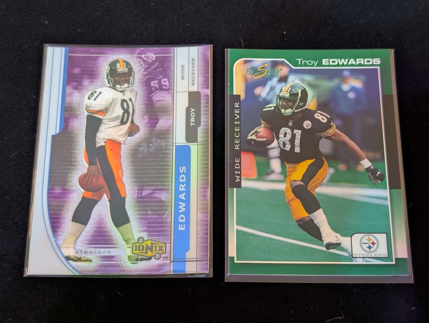 Troy Edwards Steelers WR Lot (2) 2002 Donruss Ionix & Score NFL Cards