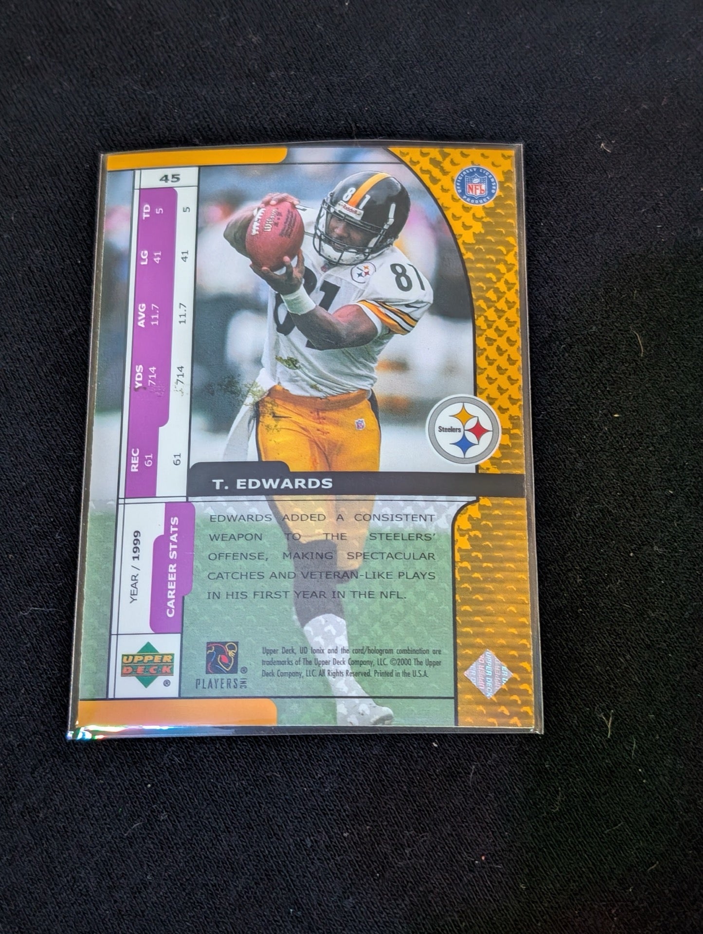 Troy Edwards Steelers WR Lot (2) 2002 Donruss Ionix & Score NFL Cards