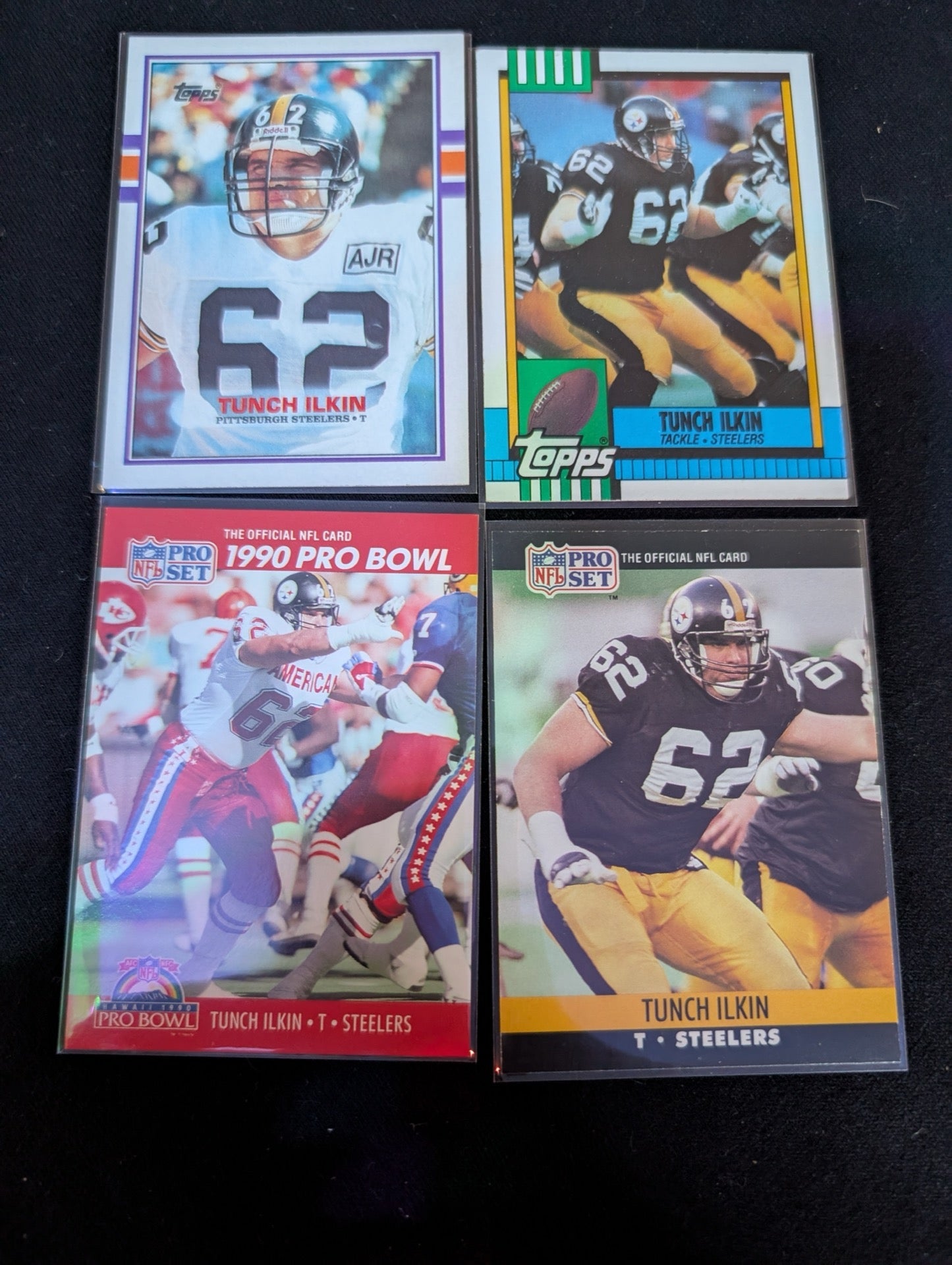 Tunch Ilkin Steelers Pro Bowl Tackle Lot (4) 1990-1991 Topps Pro Set