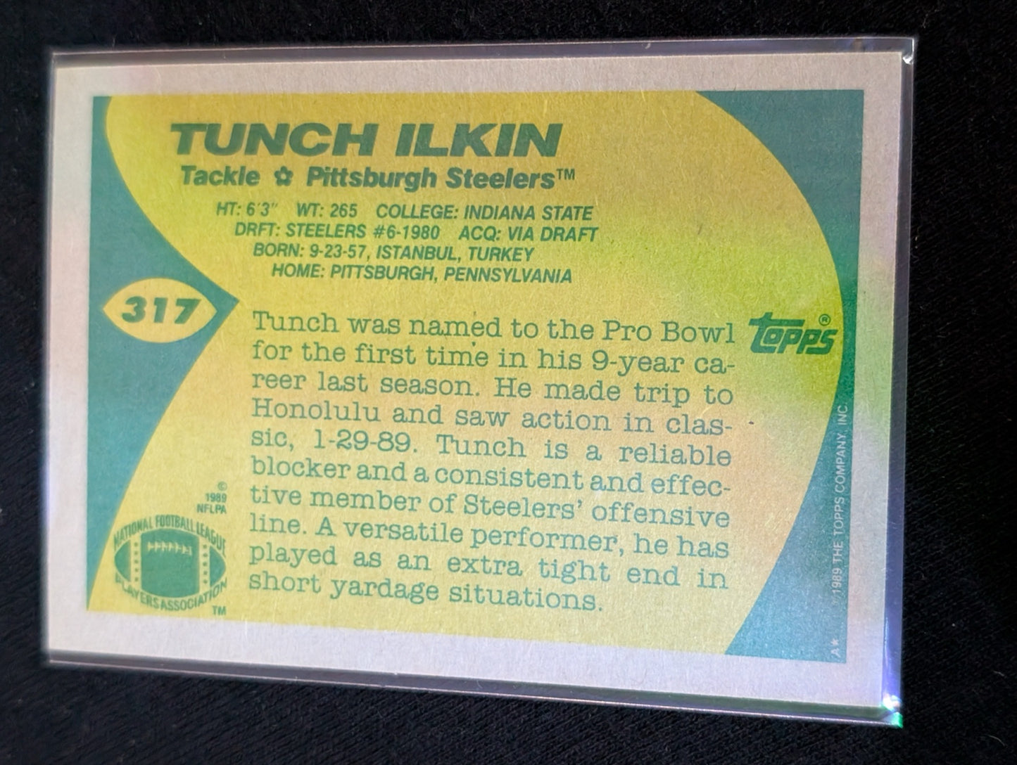 Tunch Ilkin Steelers Pro Bowl Tackle Lot (4) 1990-1991 Topps Pro Set