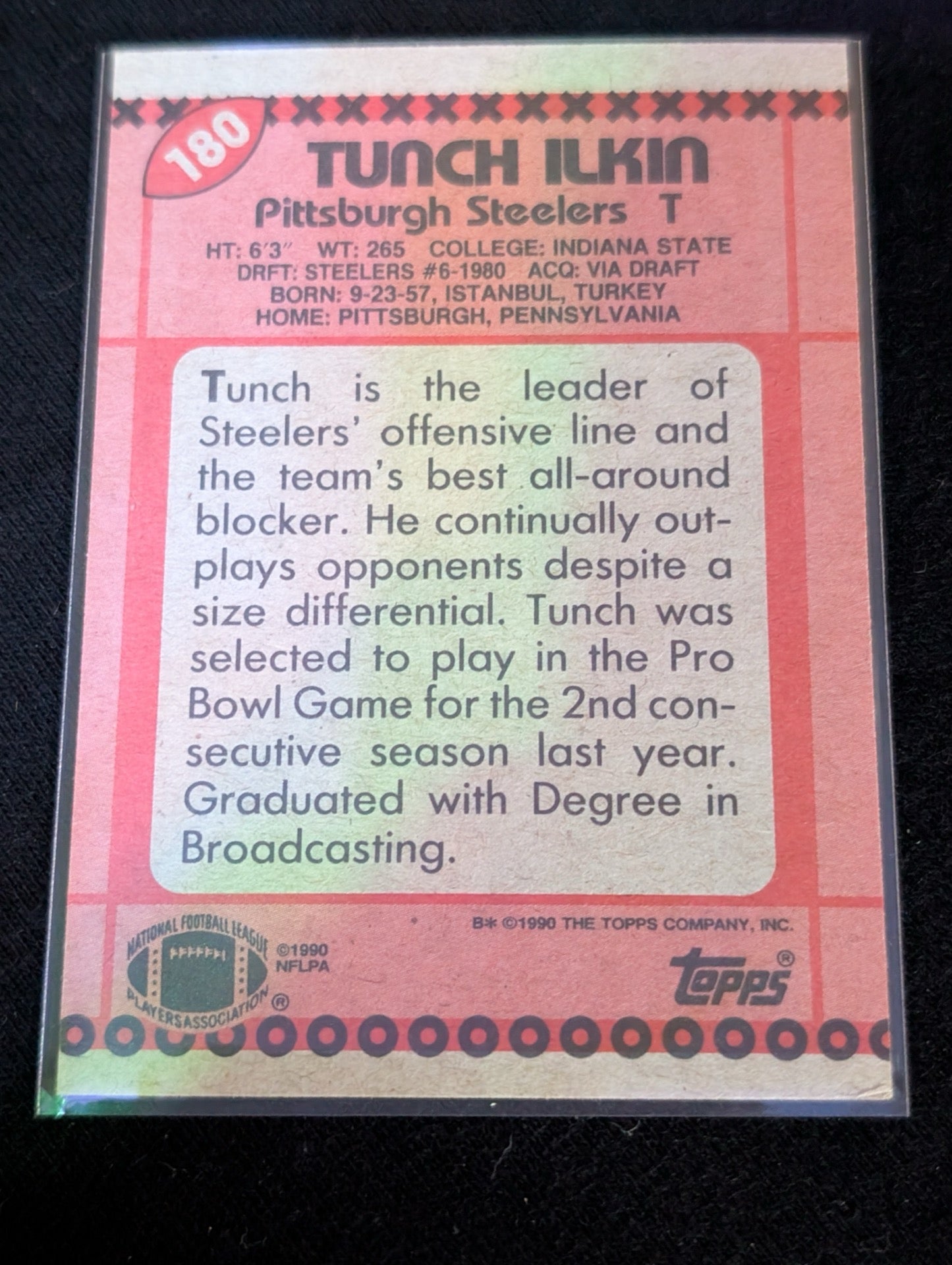 Tunch Ilkin Steelers Pro Bowl Tackle Lot (4) 1990-1991 Topps Pro Set