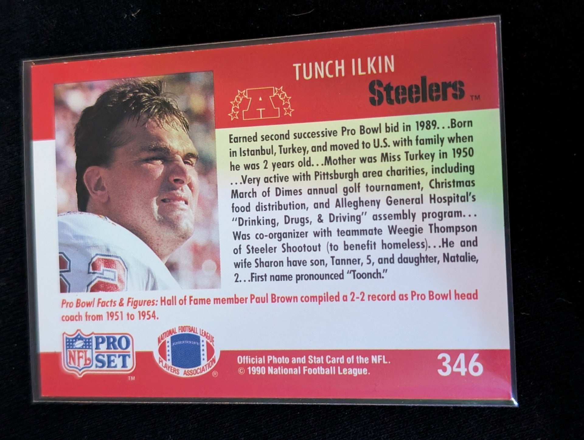 Tunch Ilkin Steelers Pro Bowl Tackle Lot (4) 1990-1991 Topps Pro Set