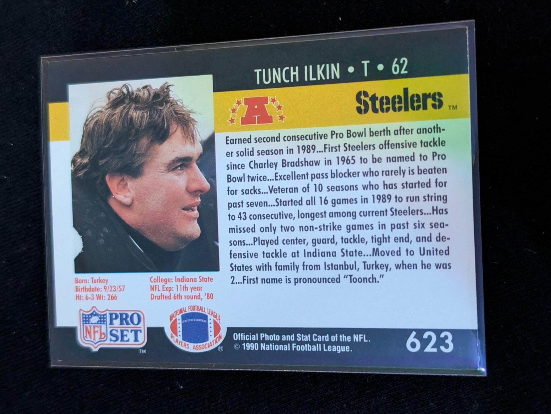 Tunch Ilkin Steelers Pro Bowl Tackle Lot (4) 1990-1991 Topps Pro Set
