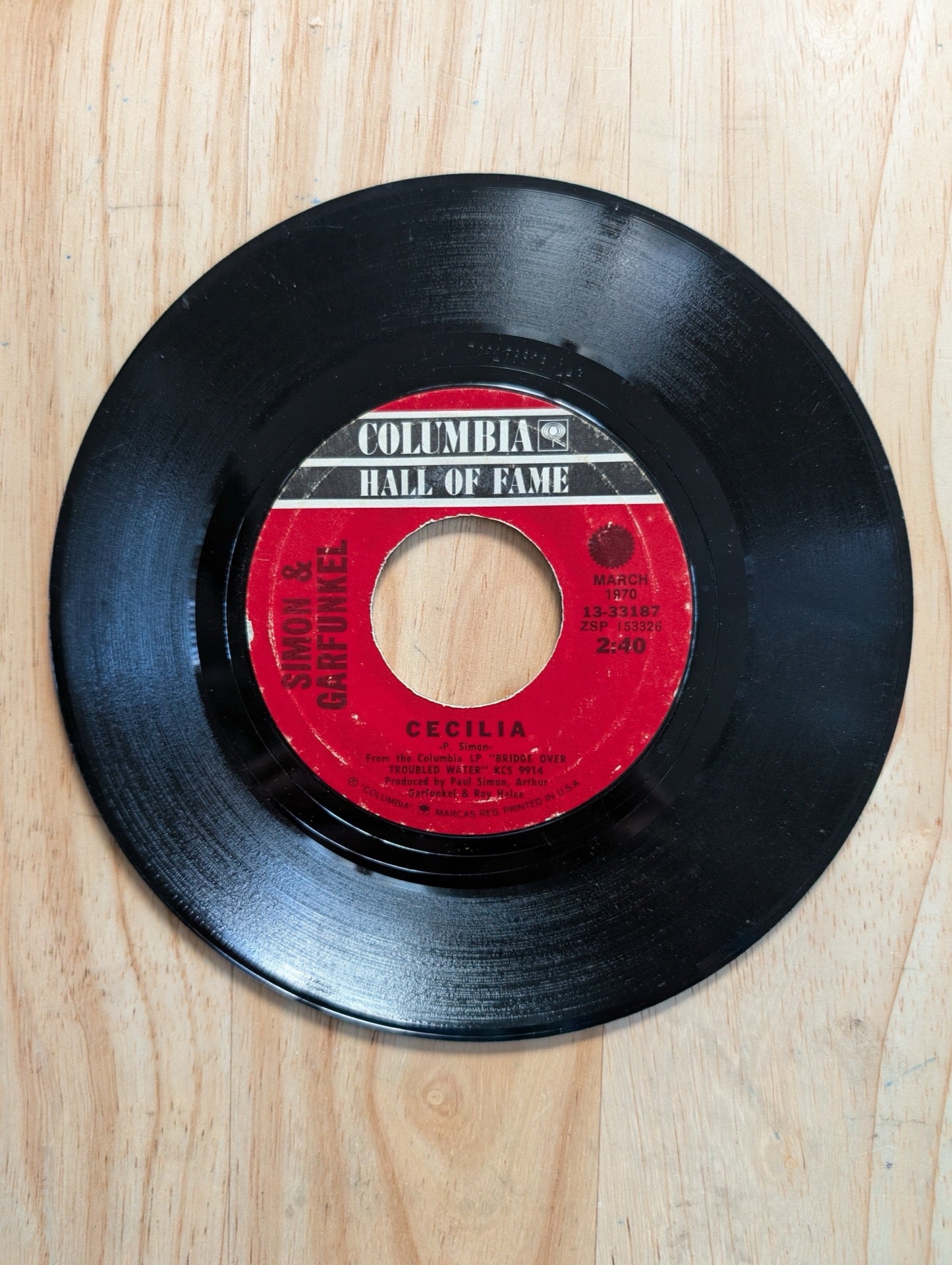 Simon & Garfunkel - Bridge Over Troubled Water / Cecilia 45 RPM Columbia 13-33167