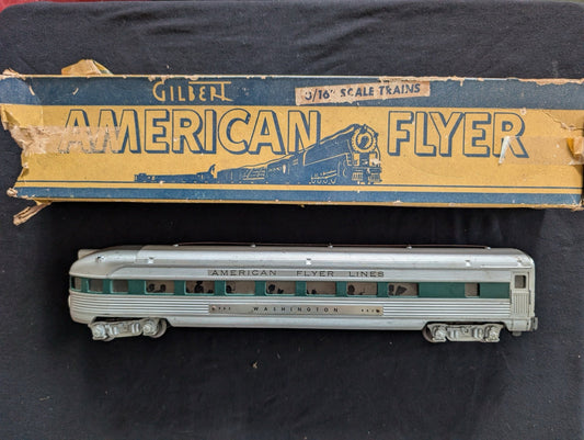 Vintage Gilbert American Flyer #963 "Washington" Observation Car S-Gauge w/ Box