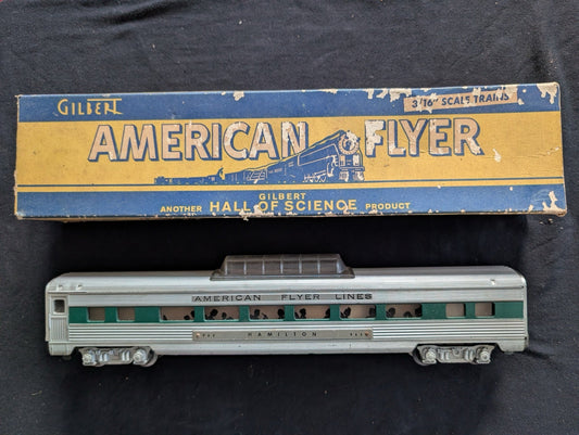 Vintage Gilbert American Flyer #962 "Hamilton" Vista Dome Car S-Gauge w/ Box