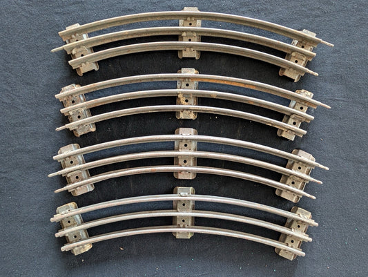 5-Pack Vintage Lionel O-Gauge Curved Train Track Sections 3-Rail
