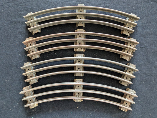 Lot of 5 Sections Vintage Lionel O-Gauge 3-Rail Curved Tubular Track
