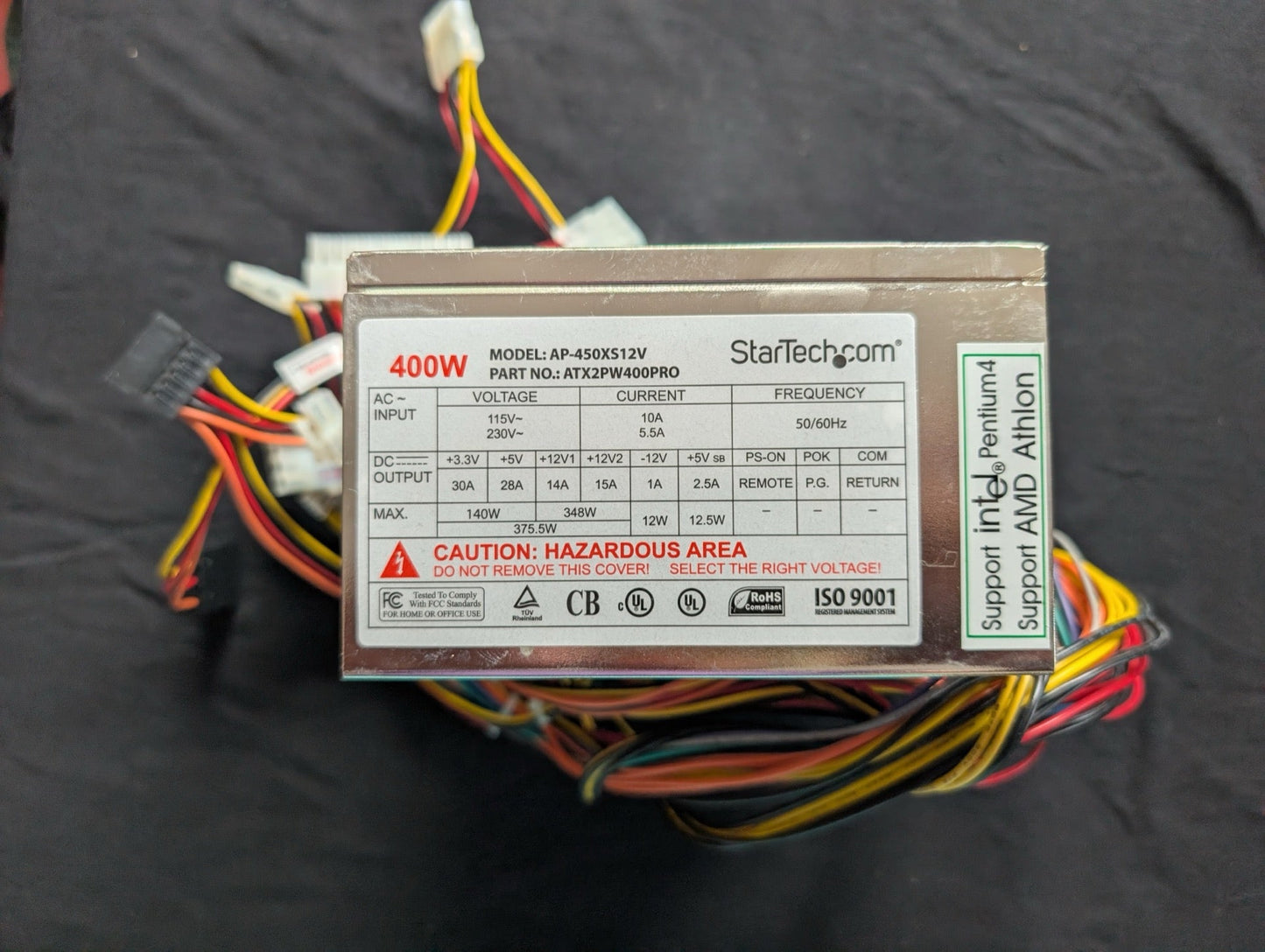 StarTech dot com 400W ATX Power Supply AP-450X512V 20+4 Pin PSU