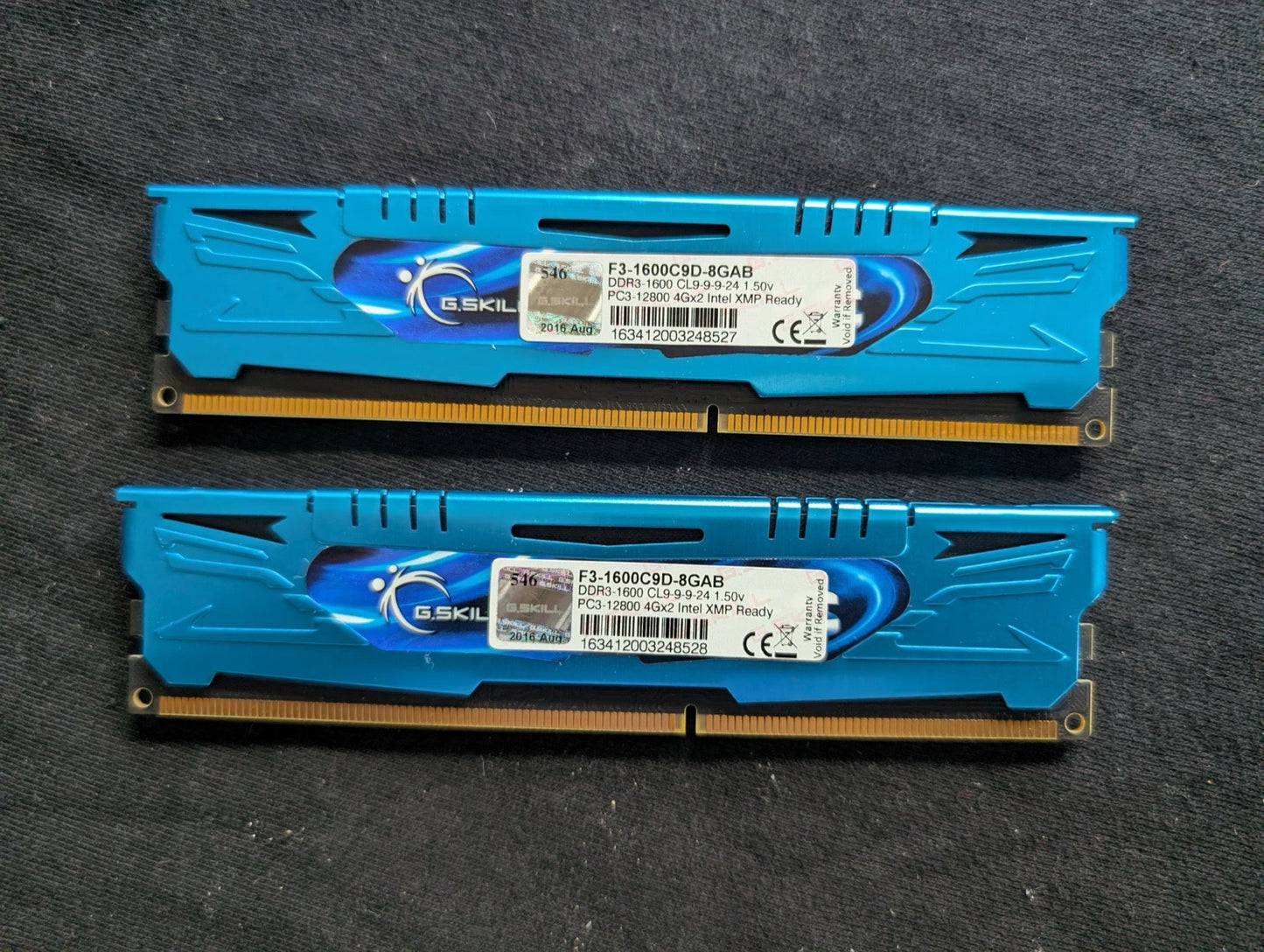 G.Skill Ripjaws 8GB Kit (2x4GB) DDR3 1600MHz RAM PC3-12800 F3-1600C9D-8GAB