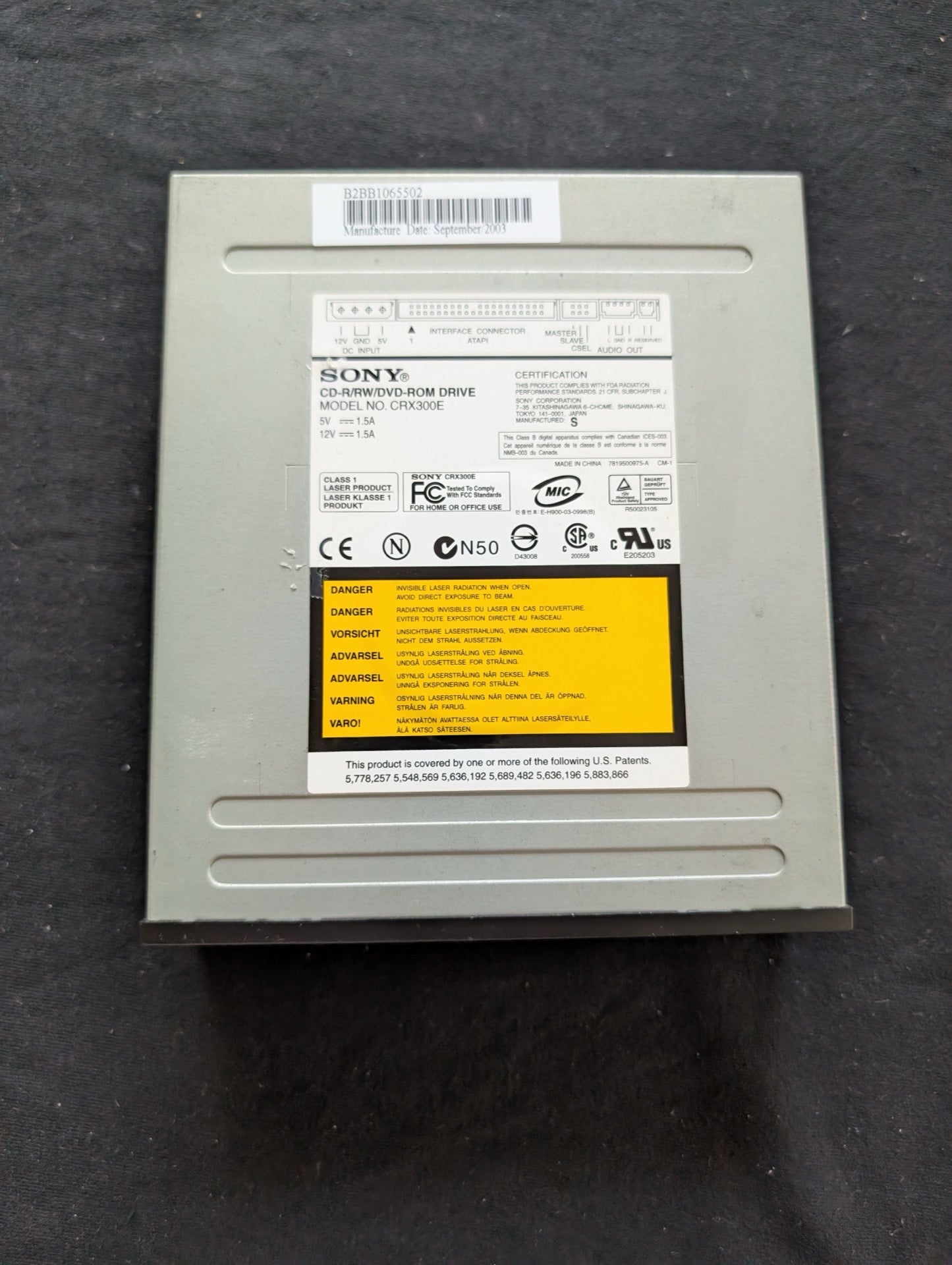 Sony CRX300E CD-RW/DVD-ROM Combo Drive (IDE/PATA) - Black