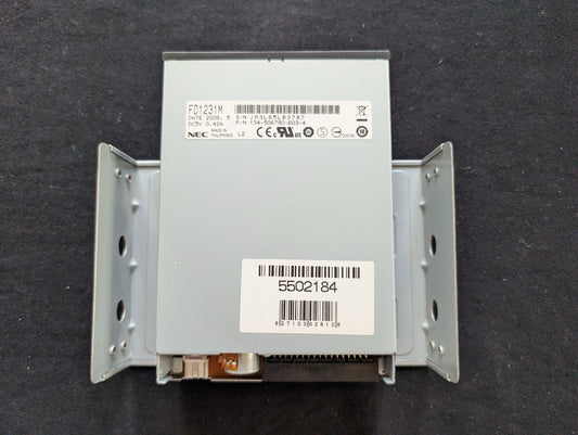 NEC FD1231M 3.5" Floppy Disk Drive w/ 5.25" Bay Adapter Bracket (Black)
