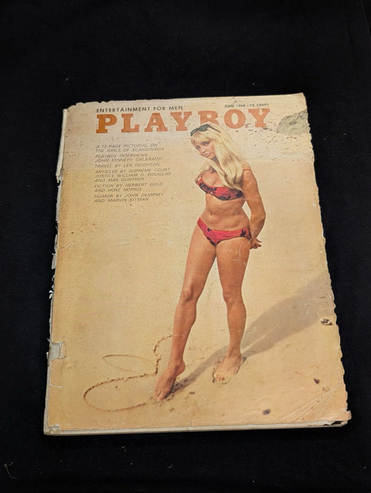 Vintage Playboy Magazine June 1968 - John Kenneth Galbraith - Scandinavia