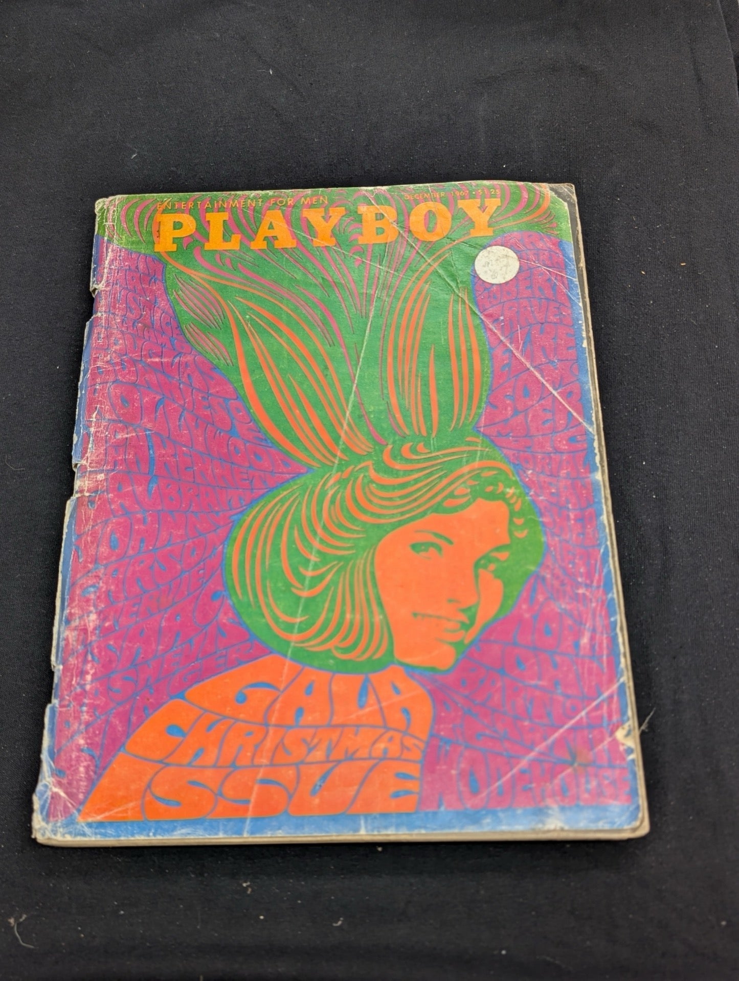 Vintage Playboy Magazine December 1967 - Psychedelic Art Cover - Christmas Issue