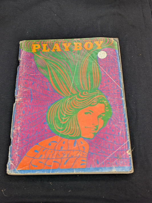Vintage Playboy Magazine December 1967 - Psychedelic Art Cover - Christmas Issue