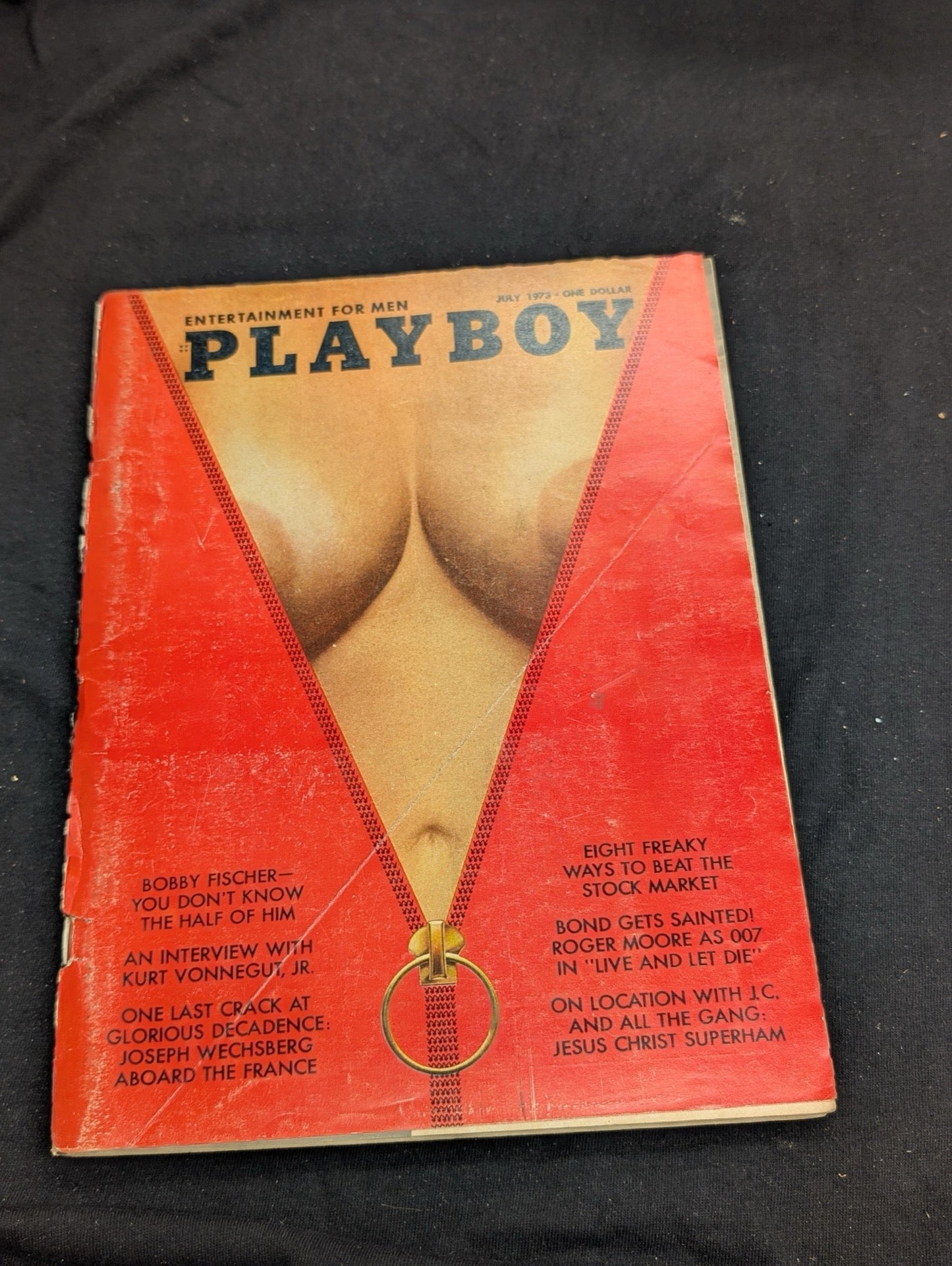 Playboy Magazine July 1973 Kurt Vonnegut Interview Roger Moore 007 Zipper Cover