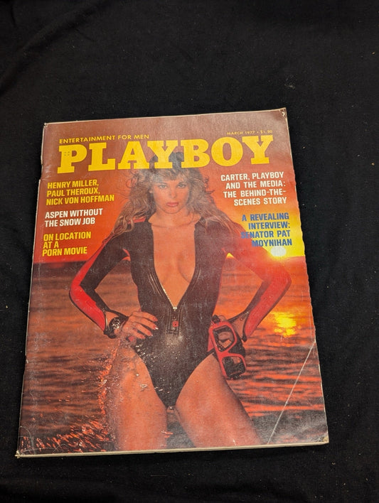 Playboy Magazine March 1977 Senator Pat Moynihan Interview Wetsuit Cover