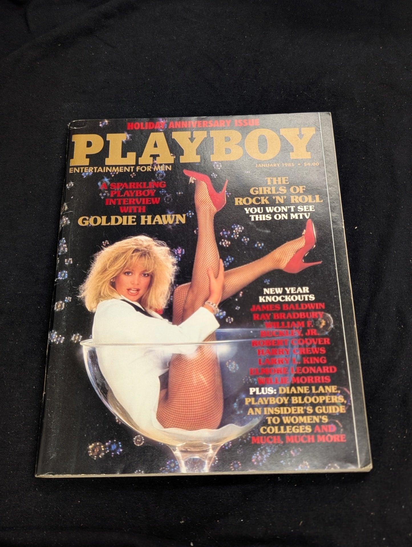 Playboy Magazine January 1985 Goldie Hawn Interview Girls of Rock N Roll