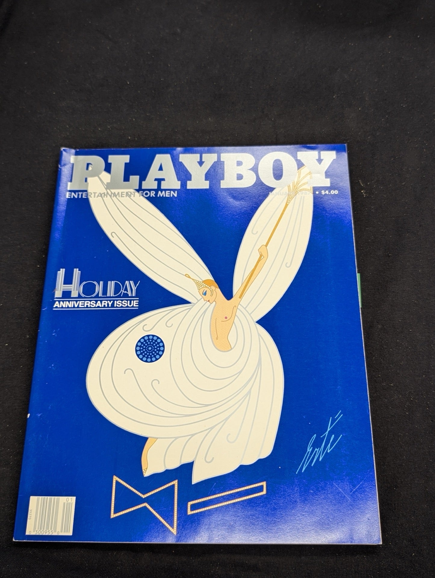 Playboy Magazine January 1987 Holiday Anniversary Issue Erte Cover Art