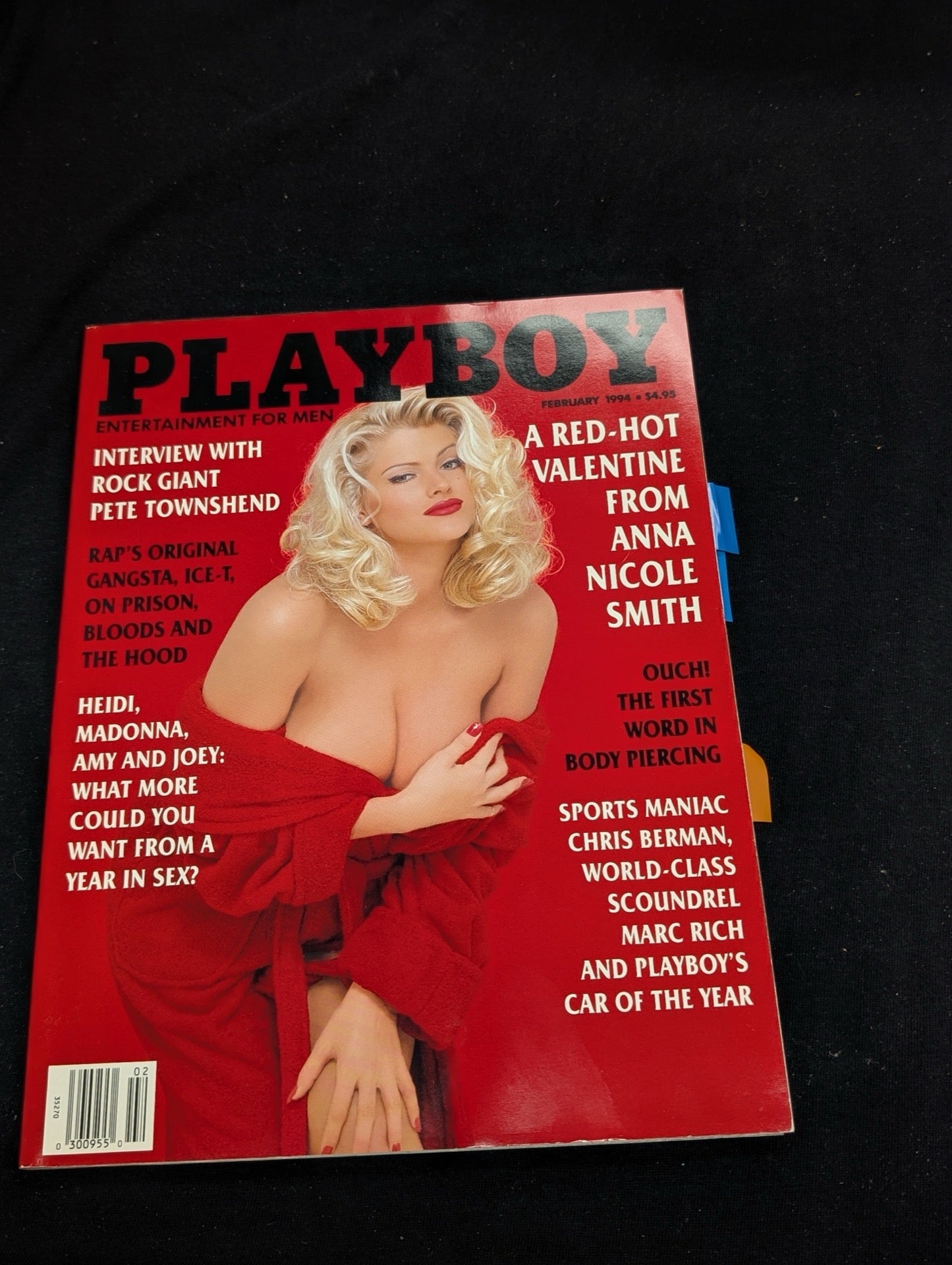 Playboy Magazine February 1994 Anna Nicole Smith Valentine Cover