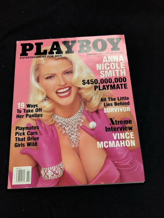 Playboy Magazine February 2001 Anna Nicole Smith Cover Vince McMahon