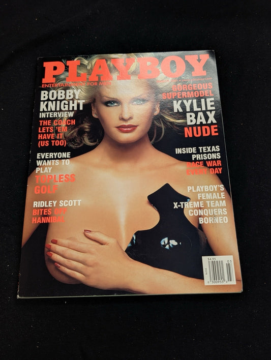 Playboy Magazine March 2001 Kylie Bax Cover Bobby Knight Interview