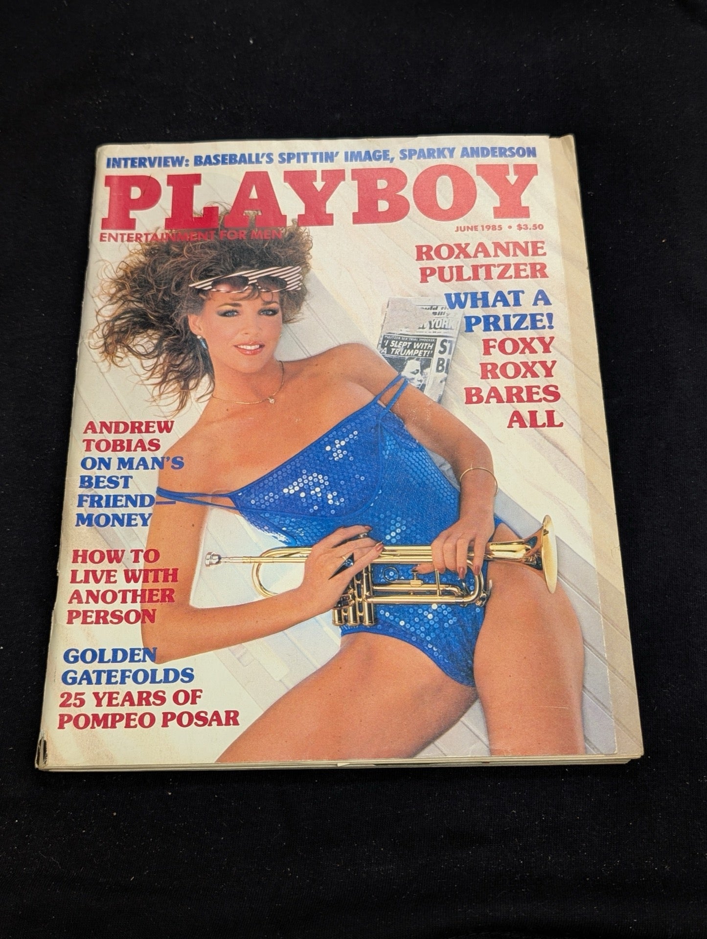 Playboy Magazine June 1985 Roxanne Pulitzer Trumpet Cover Sparky Anderson