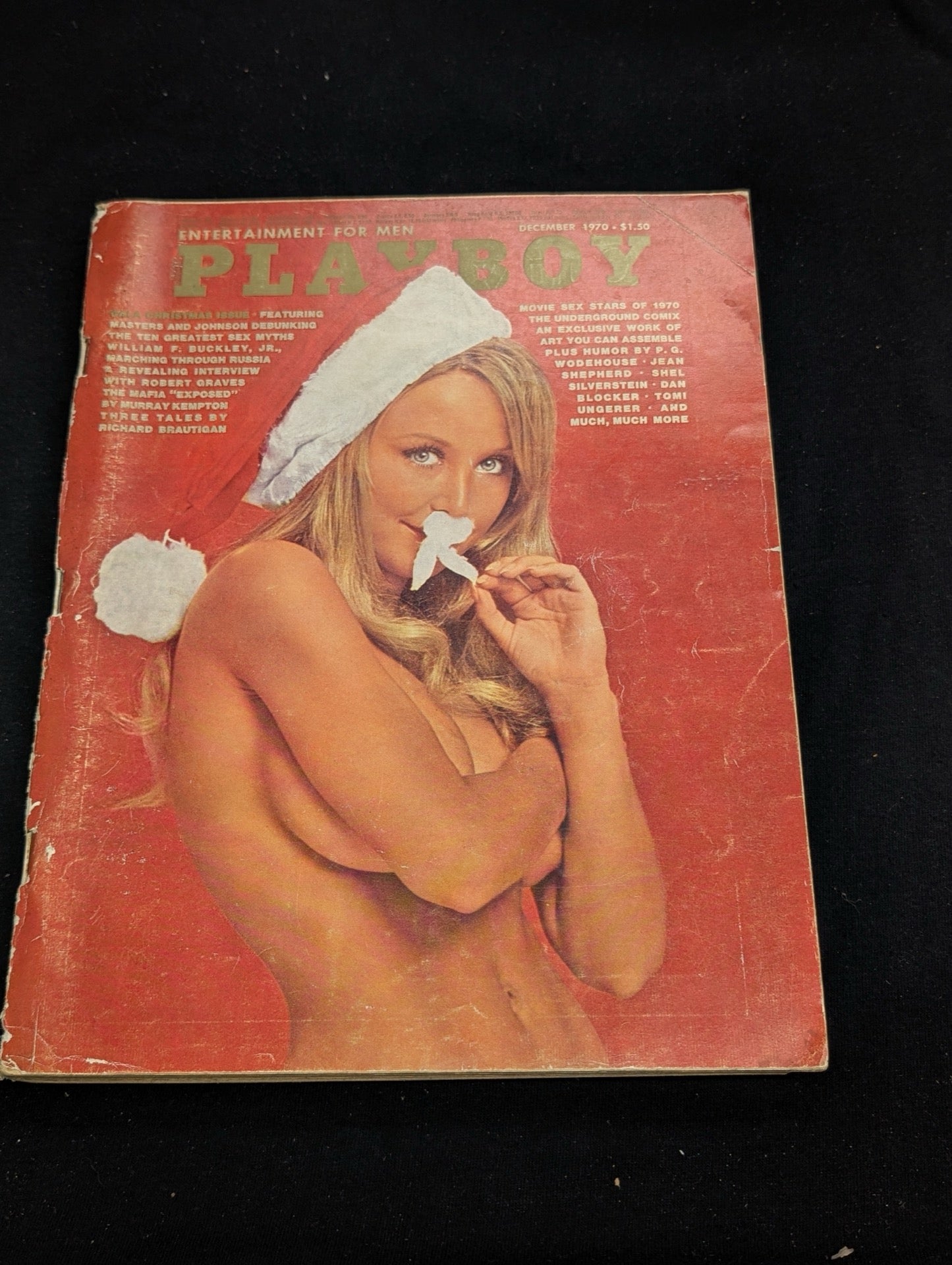 Playboy Magazine December 1970 Gala Christmas Issue Santa Hat Cover Vintage