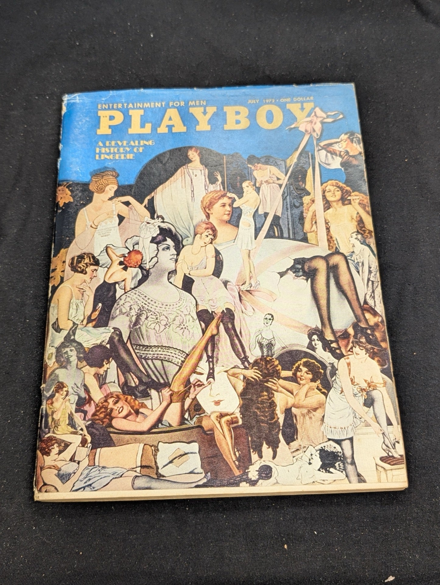 Playboy Magazine July 1972 History of Lingerie Art Cover Vintage Issue
