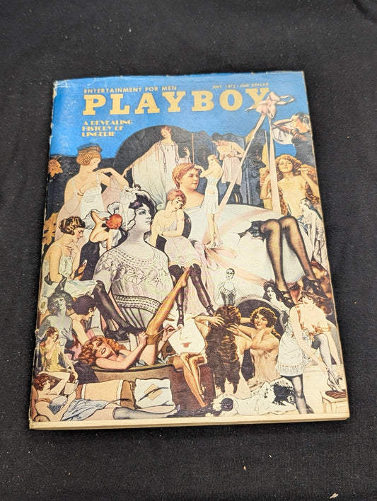 Playboy Magazine July 1972 History of Lingerie Art Cover Vintage Issue