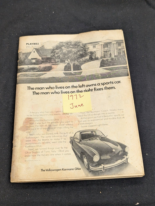 Vintage Playboy Magazine Back Cover Advertisement Only VW Karmann Ghia 1972