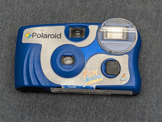 Polaroid Fun Shooter Flash 35mm Camera Blue Vintage Disposable Style
