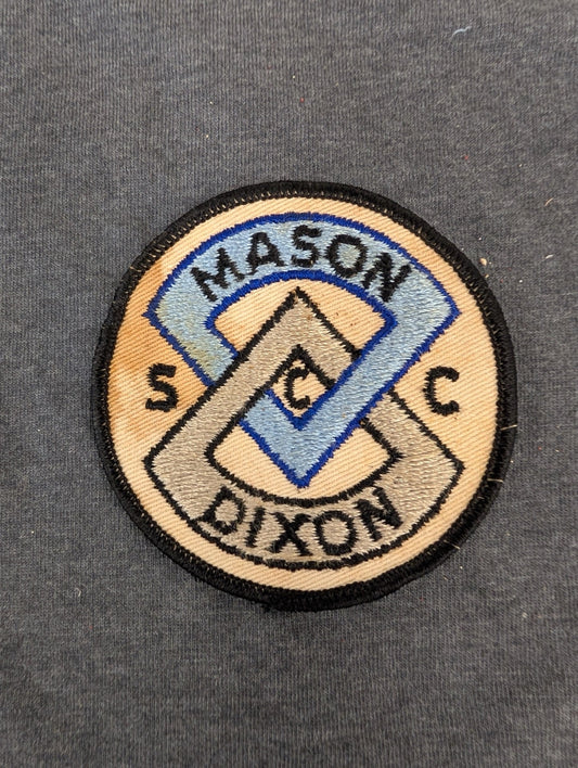 Vintage Mason Dixon SCC Patch Embroidered Logo Blue Silver Diamond Emblem