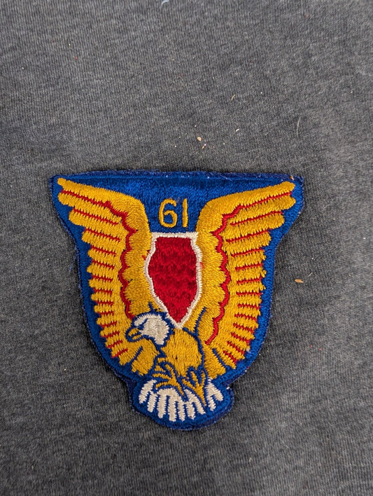 Vintage 61 Eagle Emblem Patch Embroidered Shield Badge Uniform Patch