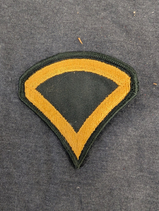 Vintage US Army PFC Private First Class Rank Patch Chevron E-3 Green