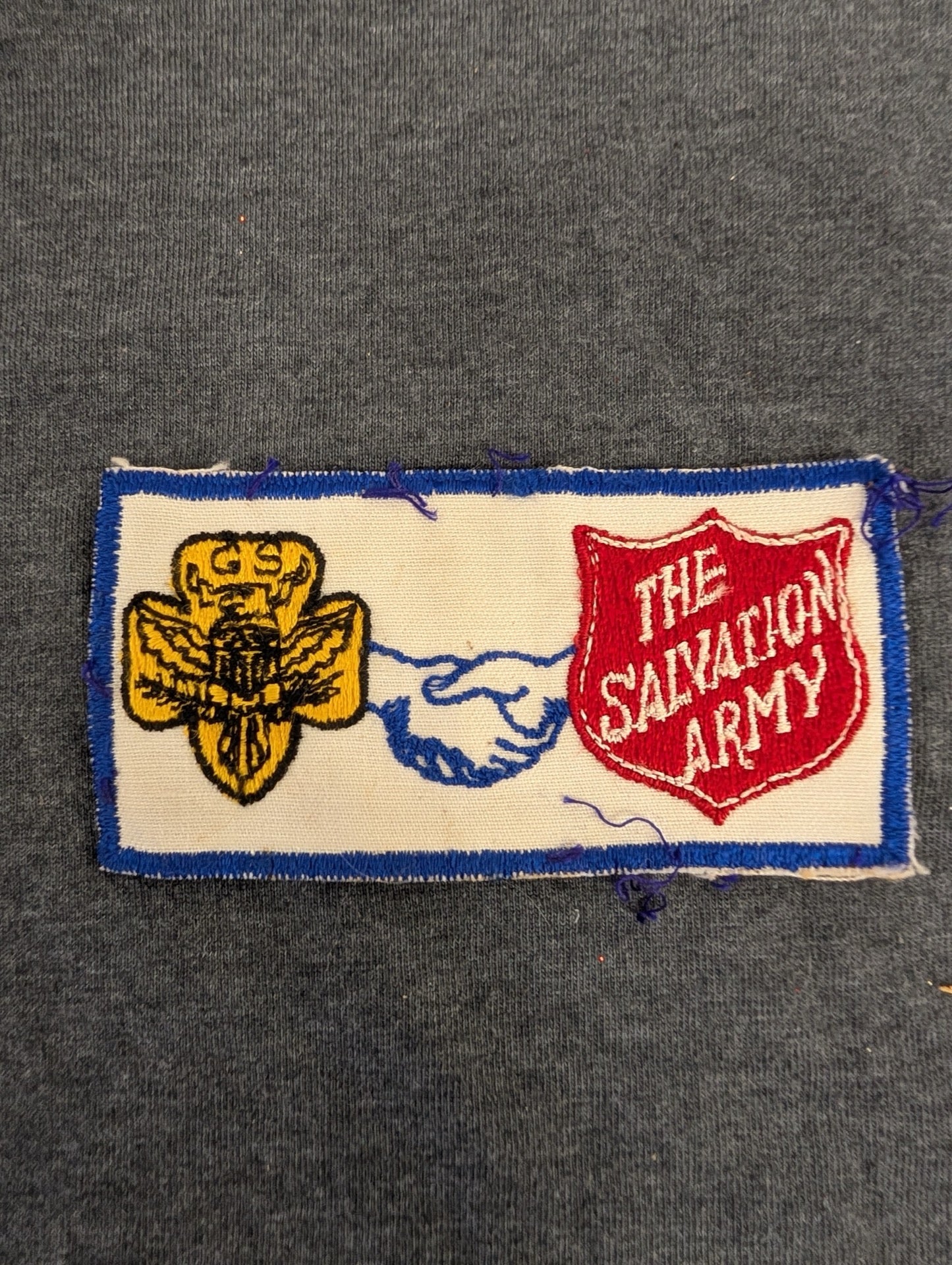 Vintage Girl Scouts The Salvation Army Partnership Patch Shaking Hands Shield