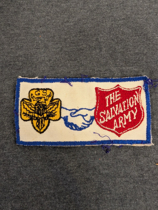 Vintage Girl Scouts The Salvation Army Partnership Patch Shaking Hands Shield