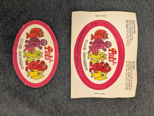 Vintage Pals Club Member Patch Lot of 2 Animal Mascot Iron On 1980s Retro