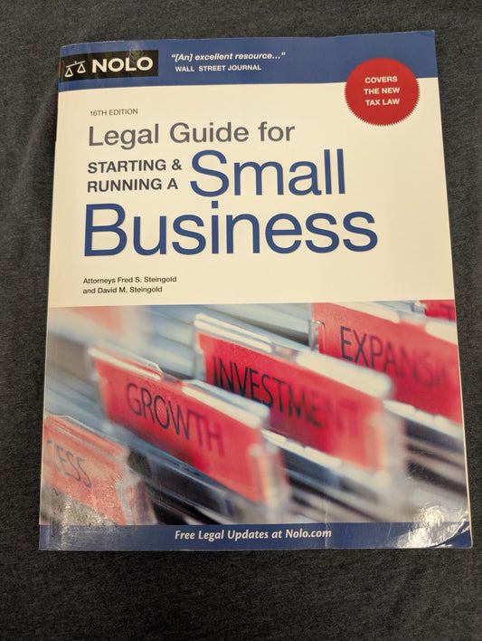 NOLO Legal Guide for Starting & Running a Small Business 16th Edition