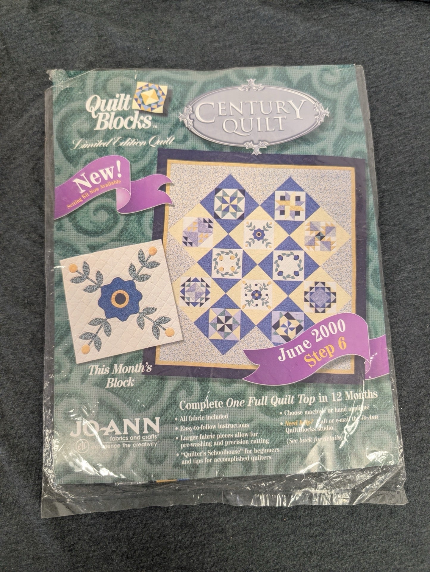 Jo-Ann Quilt Blocks Century Quilt Limited Edition Kit June 2000 Step 6