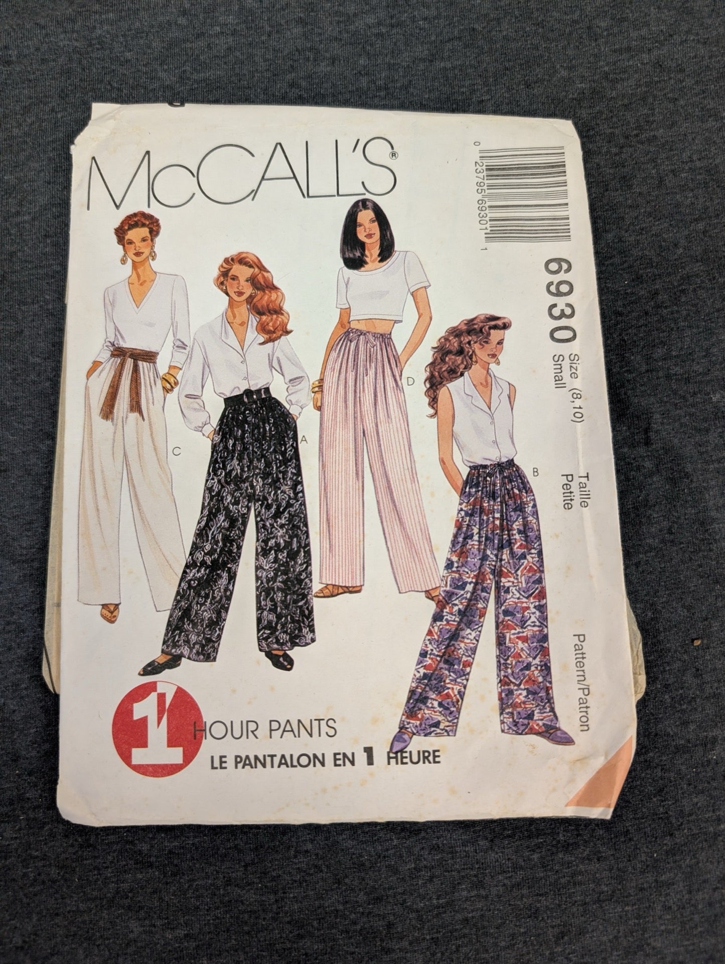 McCall's 6930 Sewing Pattern Women's Wide Leg Pants Palazzo Size 8 10 1994