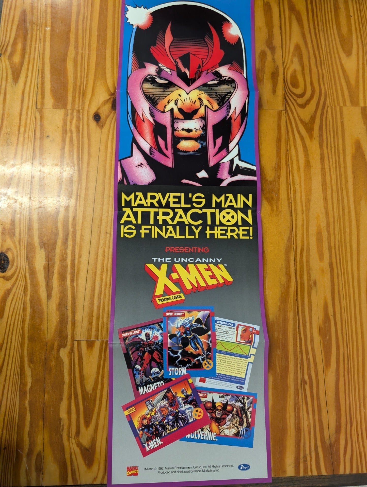 1992 Uncanny X-Men Trading Cards Promo Poster Magneto Impel