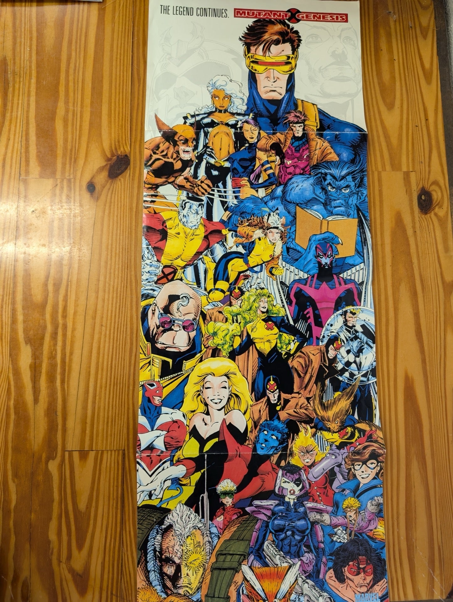 1991 Marvel Mutant Genesis Vertical Door Poster X-Men Jim Lee