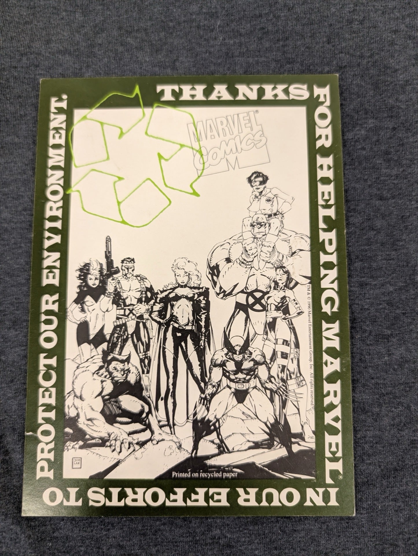 1990 Marvel Comics Environment Promo Flyer Jim Lee X-Men Art