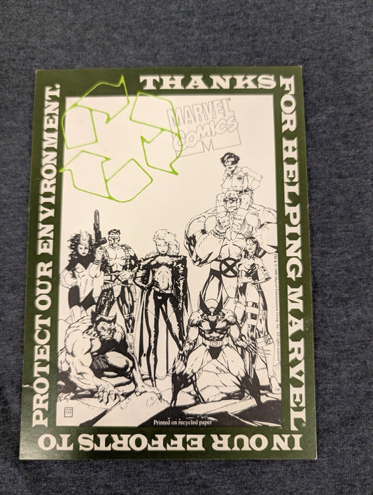 1990 Marvel Comics Environment Promo Flyer Jim Lee X-Men Art