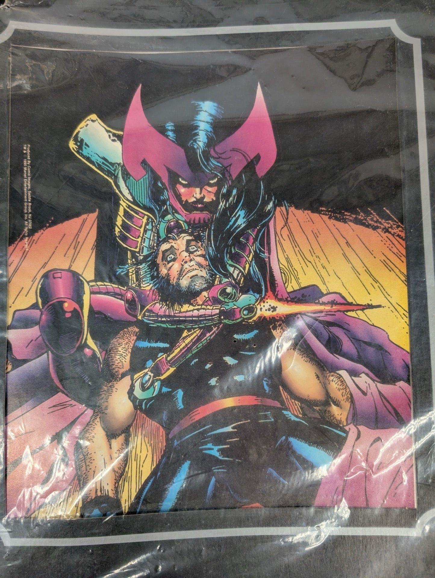 Vintage Marvel Comic Images Poster Wolverine vs Magneto Art