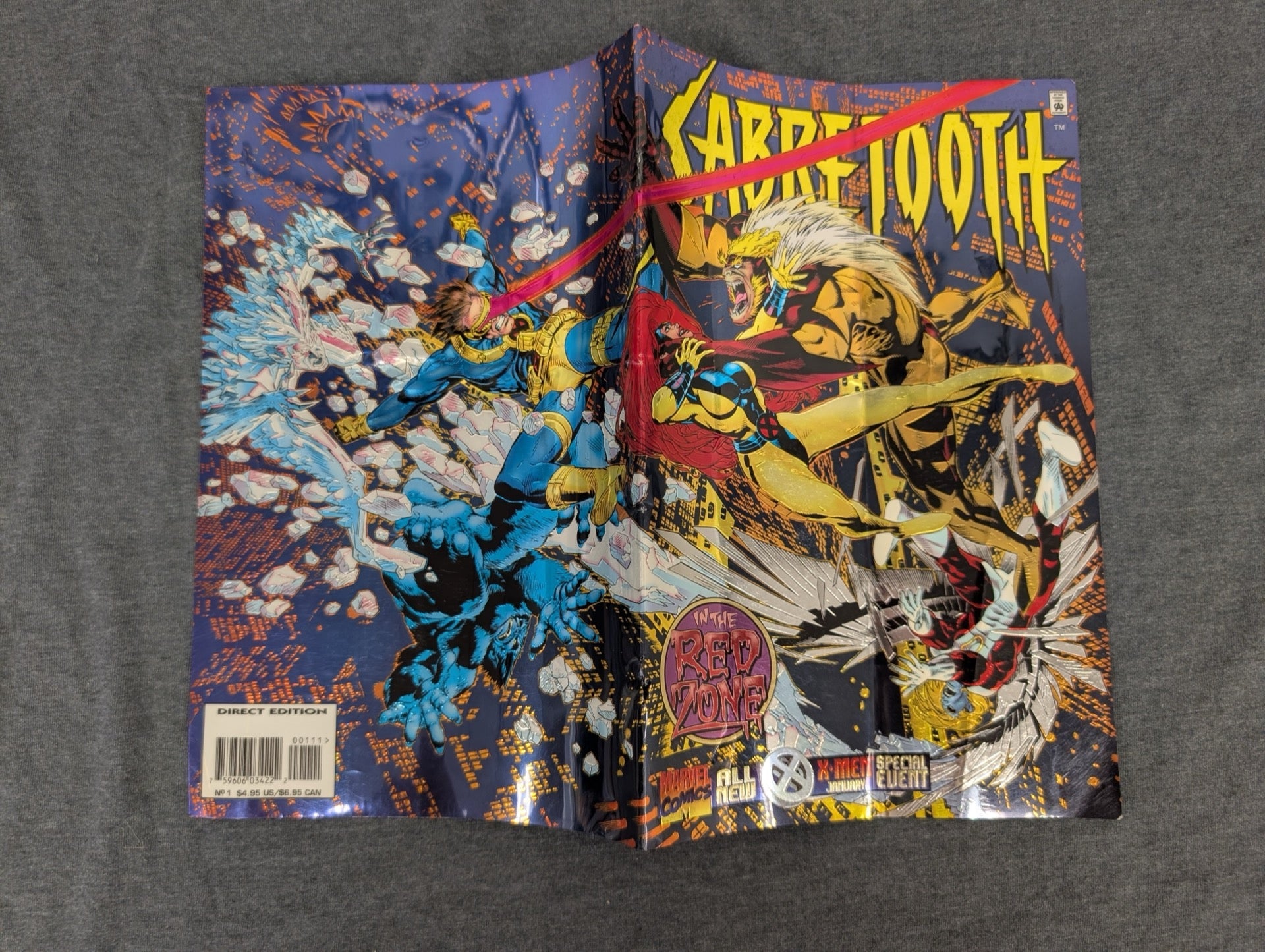 Sabretooth #1 1993 Red Zone Gatefold Wrap Cover Marvel Comic