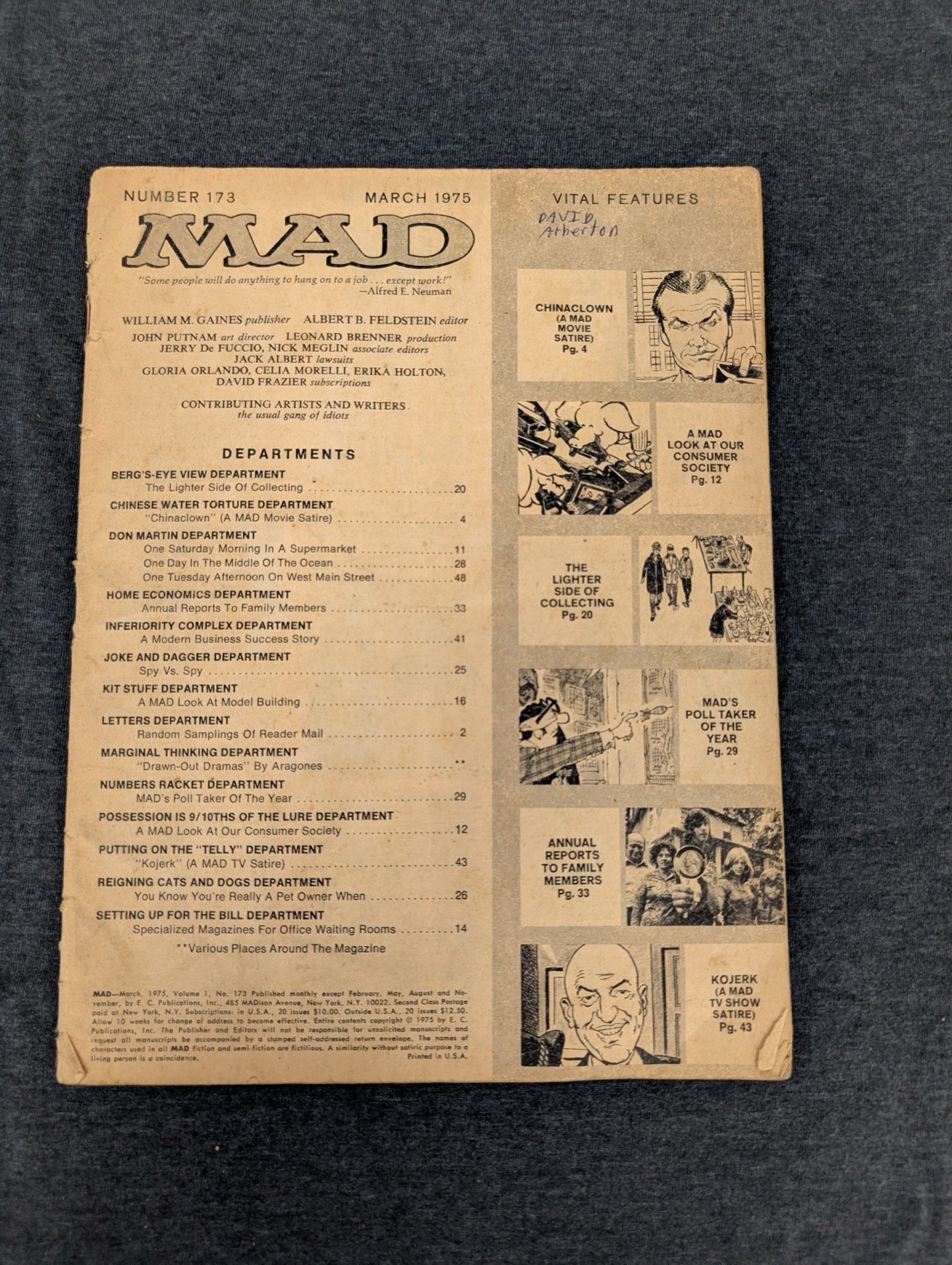 MAD Magazine #173 March 1975 Kojak Satire Don Martin
